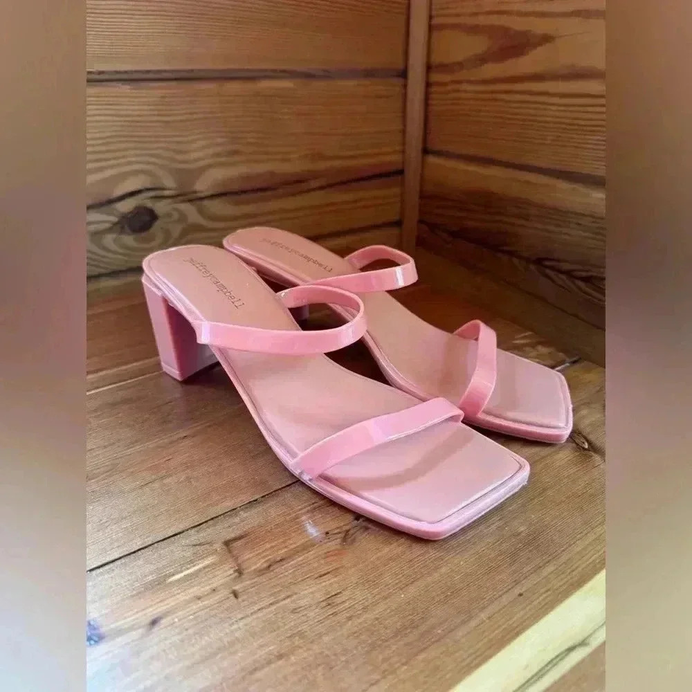 NWOT Jeffrey Campbell Jamm 3 Jelly Block Heel in Coral with square toe 9